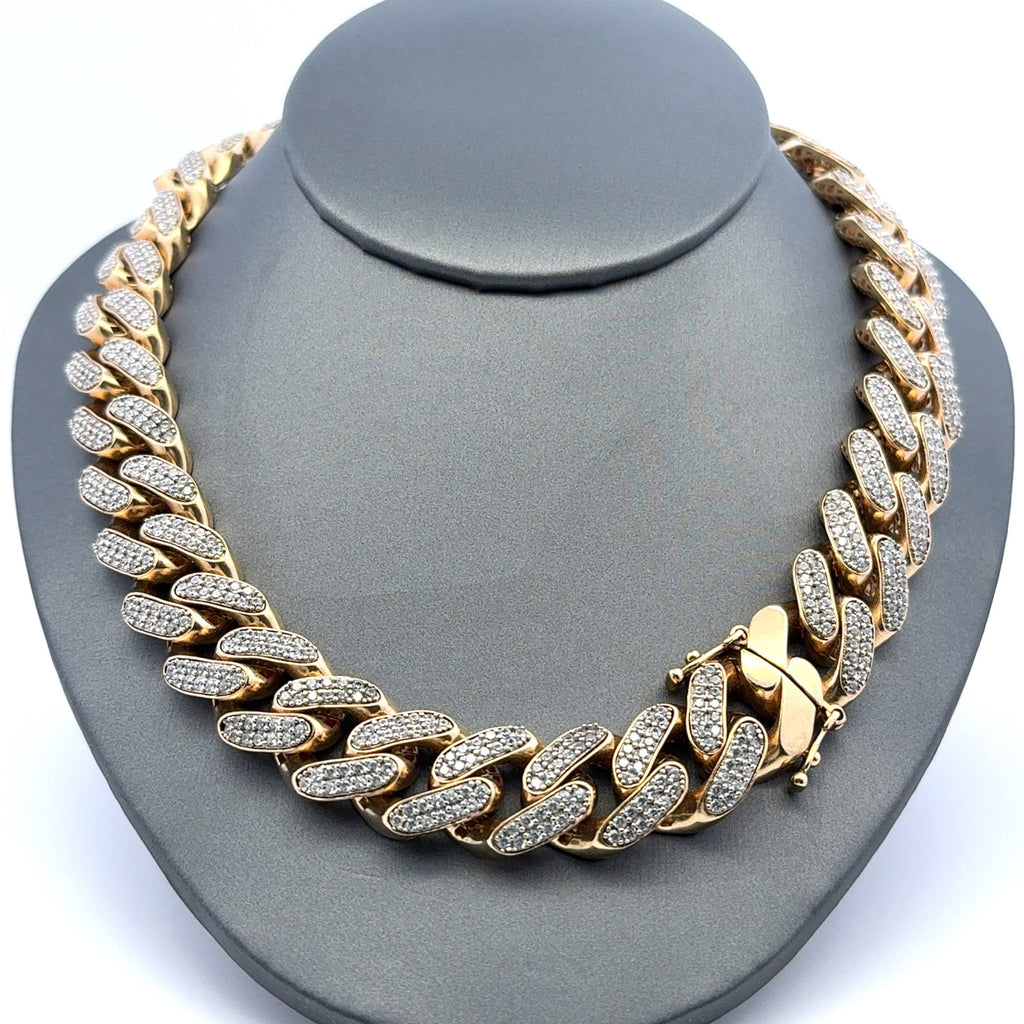 Golden Bull Fancy OR.ST Chain Monaco CZ-Iced 15.5mm 26" 14K