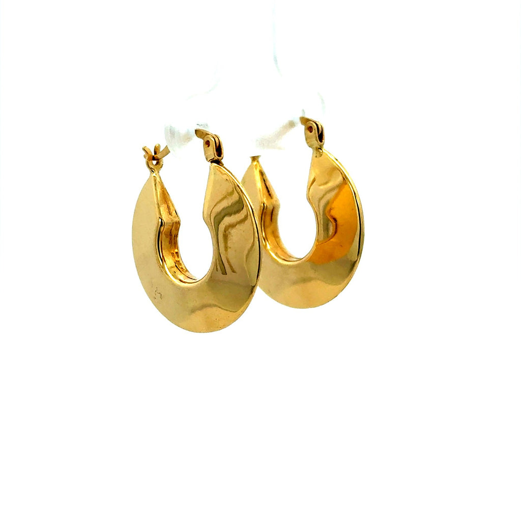 Golden Bull Fancy OR.ST Earrings Plain Hoops 23 3.5mm 14K