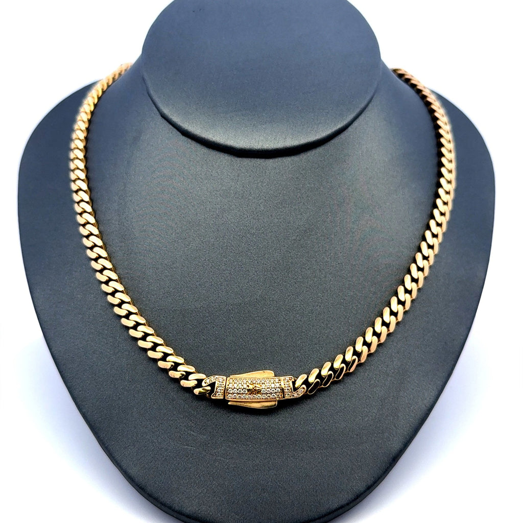 Golden Bull Fancy OR.ST Necklaces Monaco 5.5mm 16" 14K