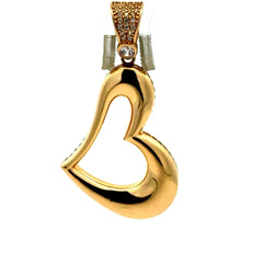 Golden Bull Fancy OR.ST Pendant Asymmetric Heart with CZ 44.5 14K