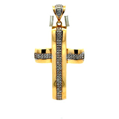 Golden Bull Fancy OR.ST Pendant Cross with CZ 64.5 14K