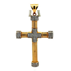 Golden Bull Fancy OR.ST Pendant Cross with CZ 71.5 14K