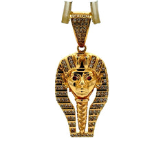 Golden Bull Fancy OR.ST Pendant Great Royal Wife Bust with CZ 41.5 14K