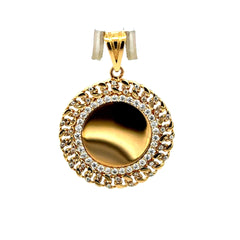 Golden Bull Fancy OR.ST Pendant Memory with CZ Bezel 37 14K