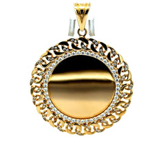 Golden Bull Fancy OR.ST Pendant Memory with CZ Bezel 56 14K
