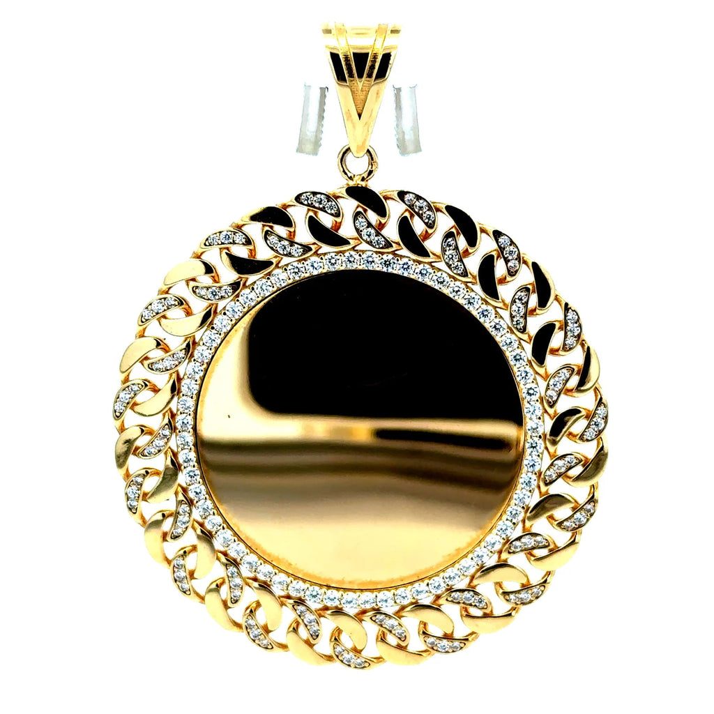 Golden Bull Fancy OR.ST Pendant Memory with CZ Bezel 66 14K