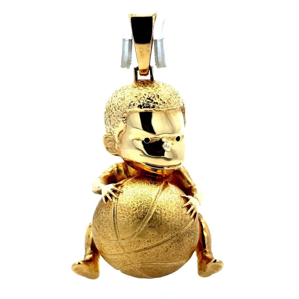 Golden Bull Fancy Pendant Baby Basketball Player 66.5 10K