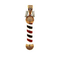 Golden Bull Fancy Pendant Barber Pole 50.5 14K