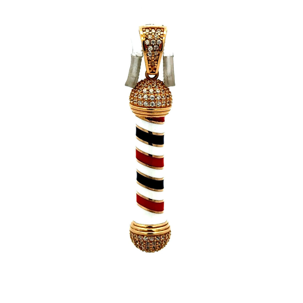 Golden Bull Fancy Pendant Barber Pole 50.5 14K