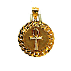 Golden Bull Fancy Pendant Cross Ankh 53.5 10K
