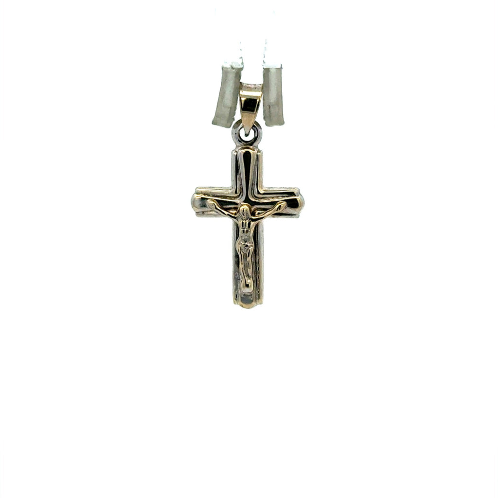 Golden Bull Fancy Pendant Cross White Gold 26.5 14K
