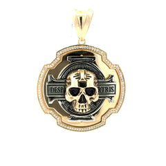 Golden Bull Fancy Pendant Desparus ET Mortris & CZ 55.5 14K