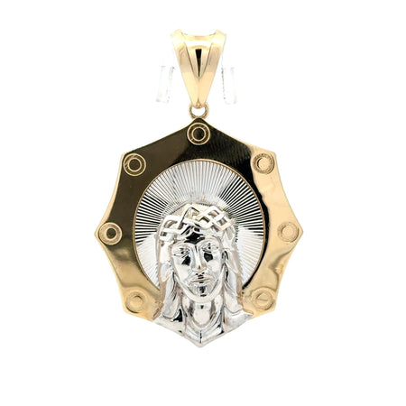 Pendant Halo Jesus Face with Crown of Thorns 59.5 14K