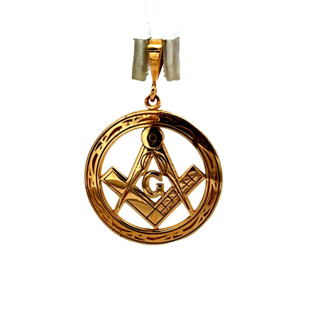 Pendant Masonic Square & Compass 34.5 14K