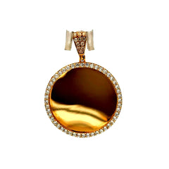 Golden Bull Fancy Pendant Memory with CZ Bezel 38.5 14K