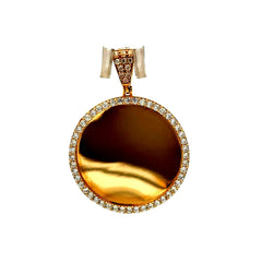 Golden Bull Fancy Pendant Memory with CZ Bezel 38.5 14K