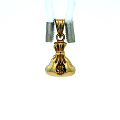 Golden Bull Fancy Pendant Money Bag 20 10K