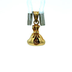 Golden Bull Fancy Pendant Money Bag 20 10K