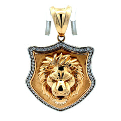 Golden Bull Fancy Pendant Roaring Lion Head 54 14K