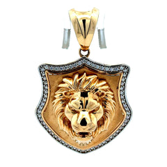 Golden Bull Fancy Pendant Roaring Lion Head 54 14K