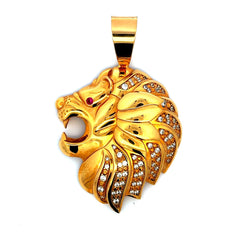 Golden Bull Fancy Pendant Roaring Lion Head 81 14K