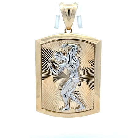 Pendant Two-Tone Bodybuilder In Dog Tag 63.5 14K