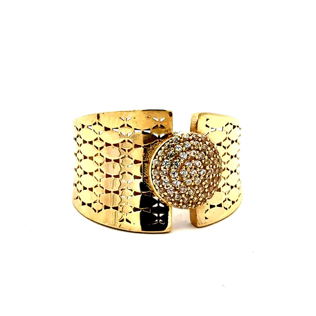 Golden Bull Fancy Ring Women's Symmetry & CZ 8.5 3.5mm 10K