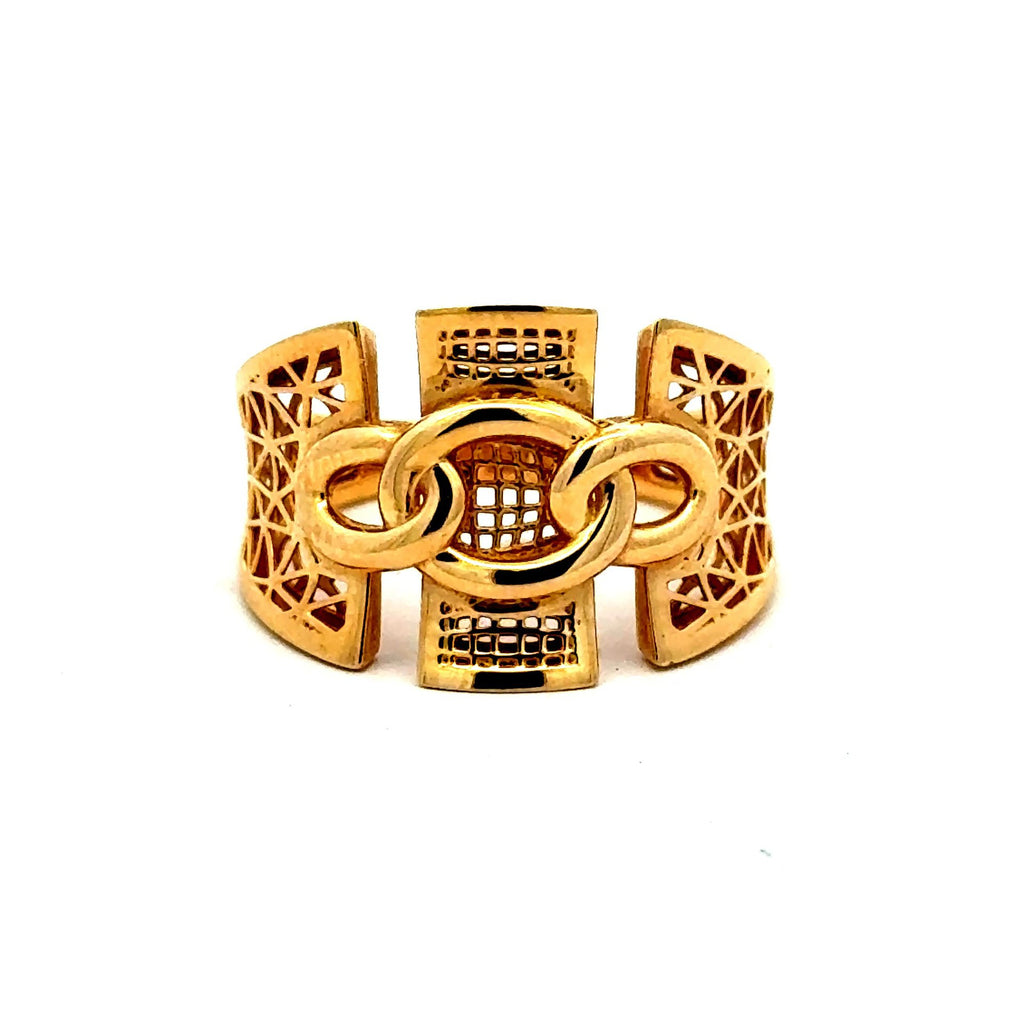Golden Bull Fancy Ring Women's Symmetry & CZ 8.5 3mm 14K