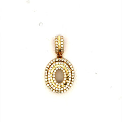 Golden Bull Fansy CAL 1.5 g Pendant CZ Stepped Initial 'O' 25 10K