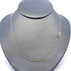 Golden Bull Indonesian Chain Twisted Herringbone 0.5mm 18" 10K