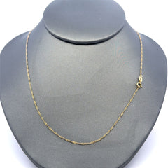 Golden Bull Indonesian Chain Twisted Herringbone 0.5mm 18" 10K