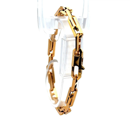 Bracelet Interlocking Anchor Box Link 6mm 8" 14K