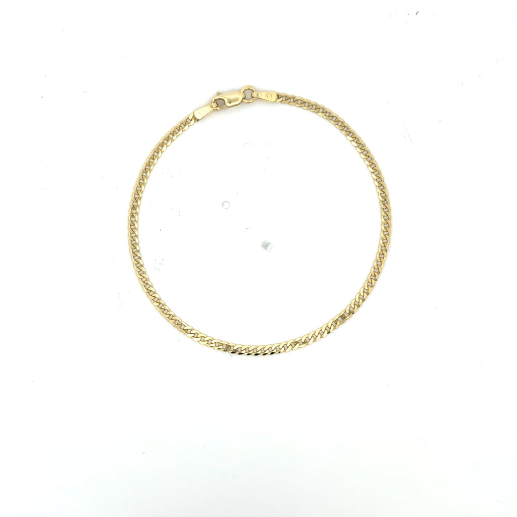 Golden Bull Italian 2.5 g Anklet Curb Link 2.5mm 10" 10K