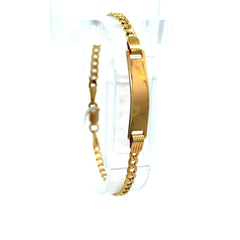 Golden Bull Italian 3.1 g Bracelet ID Curb Link Kids 3mm 6" 10K