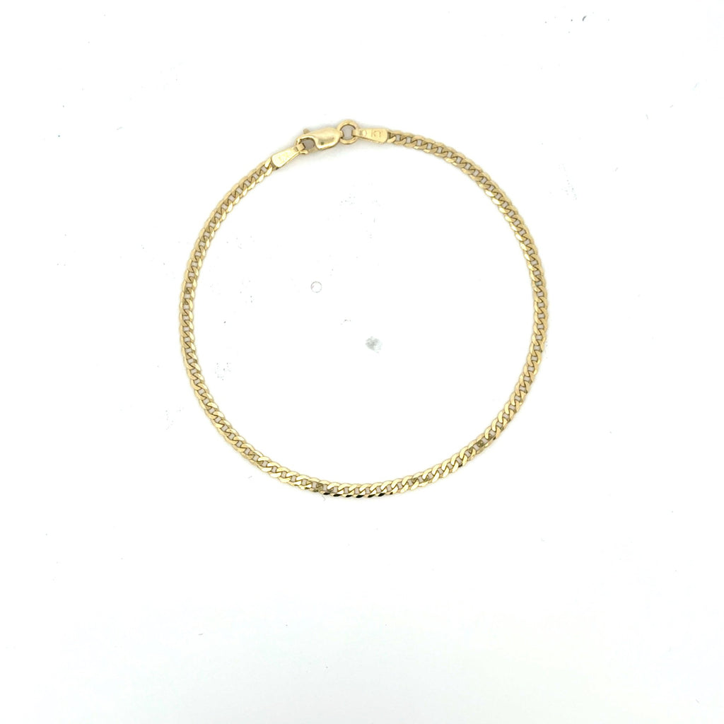 Golden Bull Italian Bracelet Curb Link 2mm 6" 10K