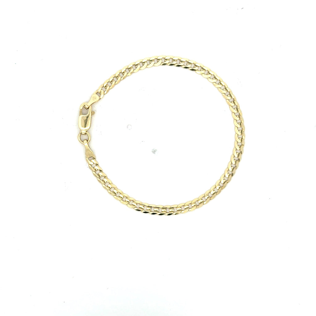 Golden Bull Italian Bracelet Curb Link 3mm 6" 14K