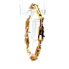 Golden Bull Italian Bracelet Interlocking Anchor Box Link 6mm 8" 14K