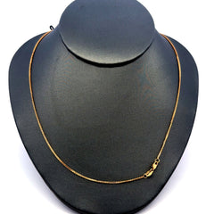 Golden Bull Italian Chain Angular Box Link 1mm 16" 14K