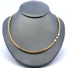 Golden Bull Italian Chain Angular Box Link 1mm 16" 14K