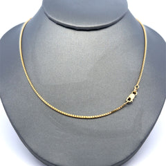Golden Bull Italian Chain Box Link 1mm 16" 14K