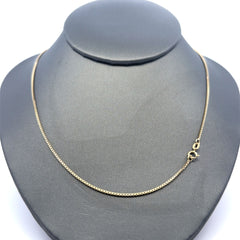 Golden Bull Italian Chain Box Link 1mm 18" 14K