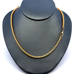 Golden Bull Italian Chain Box Link 3mm 18" 14K