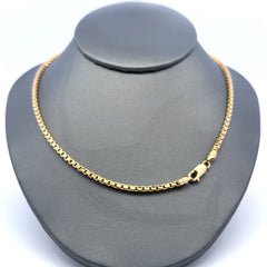 Golden Bull Italian Chain Box Link 3mm 18" 14K