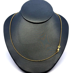 Golden Bull Italian Chain Faceted Military Bead Ball 1mm 20" 14K