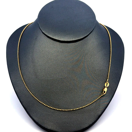 Chain Faceted Military Bead Ball 1mm 20" 14K