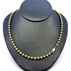 Golden Bull Italian Chain Faceted Military Bead Ball 4mm 26" 10K