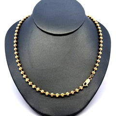 Golden Bull Italian Chain Faceted Military Bead Ball 4mm 26" 10K