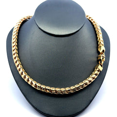 Golden Bull Italian Chain Hollow Franco  6.5mm 24" 14K