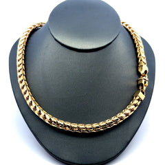 Golden Bull Italian Chain Hollow Franco  6.5mm 24" 14K