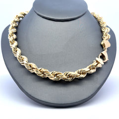 Golden Bull Italian Chain Hollow Rope 9mm 24" 10K